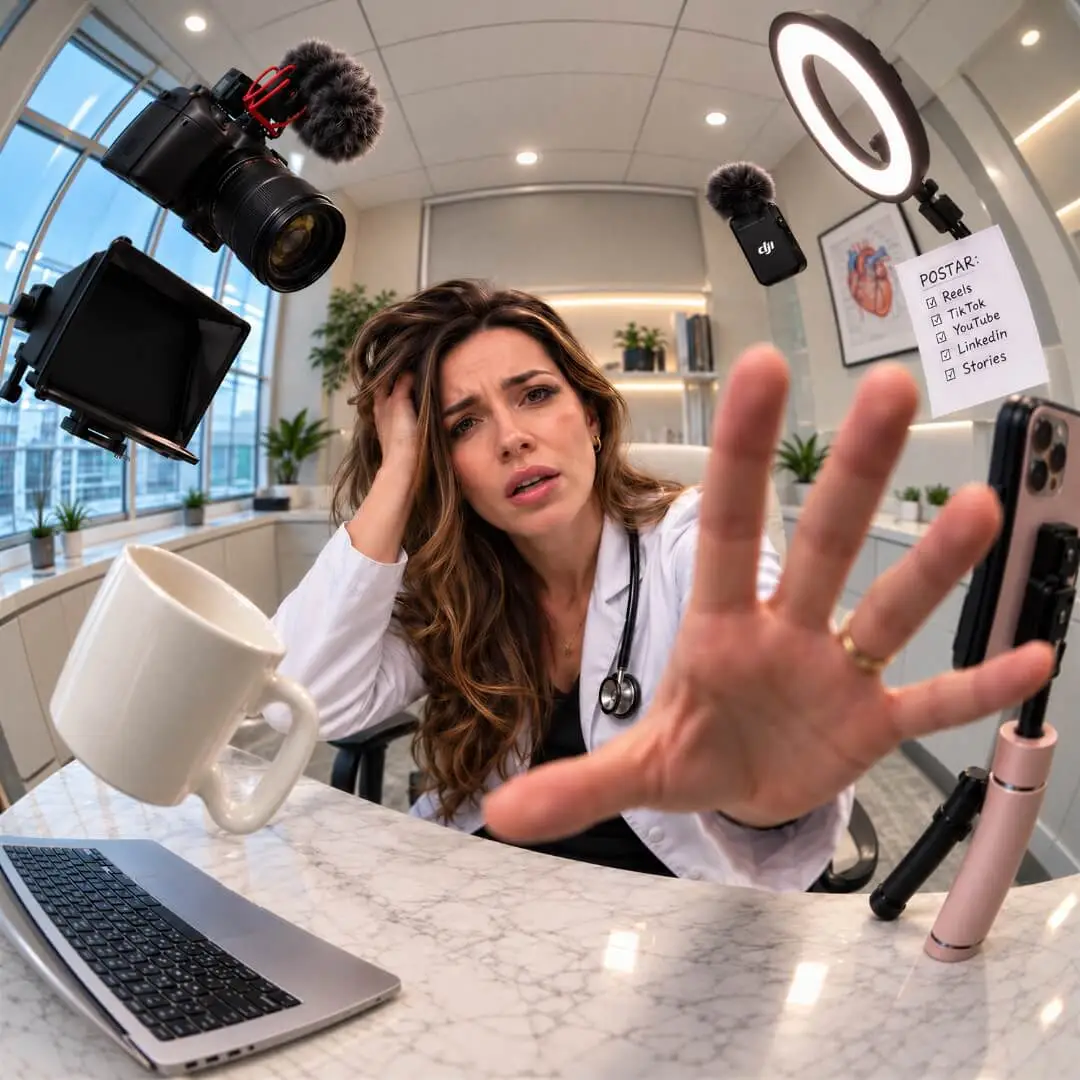 Médica em ambiente profissional